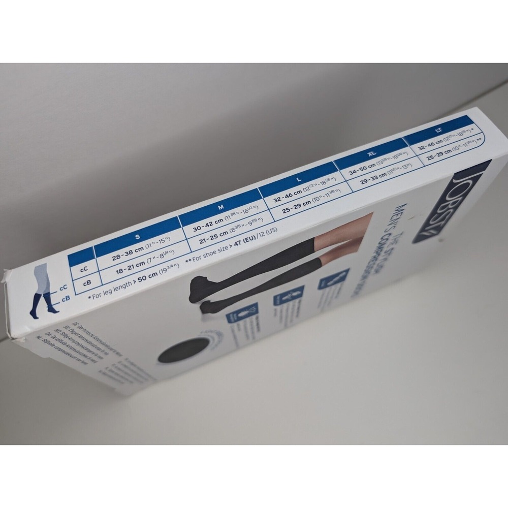 Jobst For Men Compression Socks 15-20mmHg Size Large White Knee Length - Picture 3 of 4